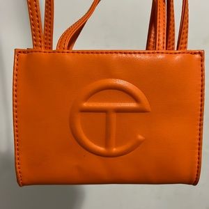 Orange Mini Telfar Bag with Dust Bag
